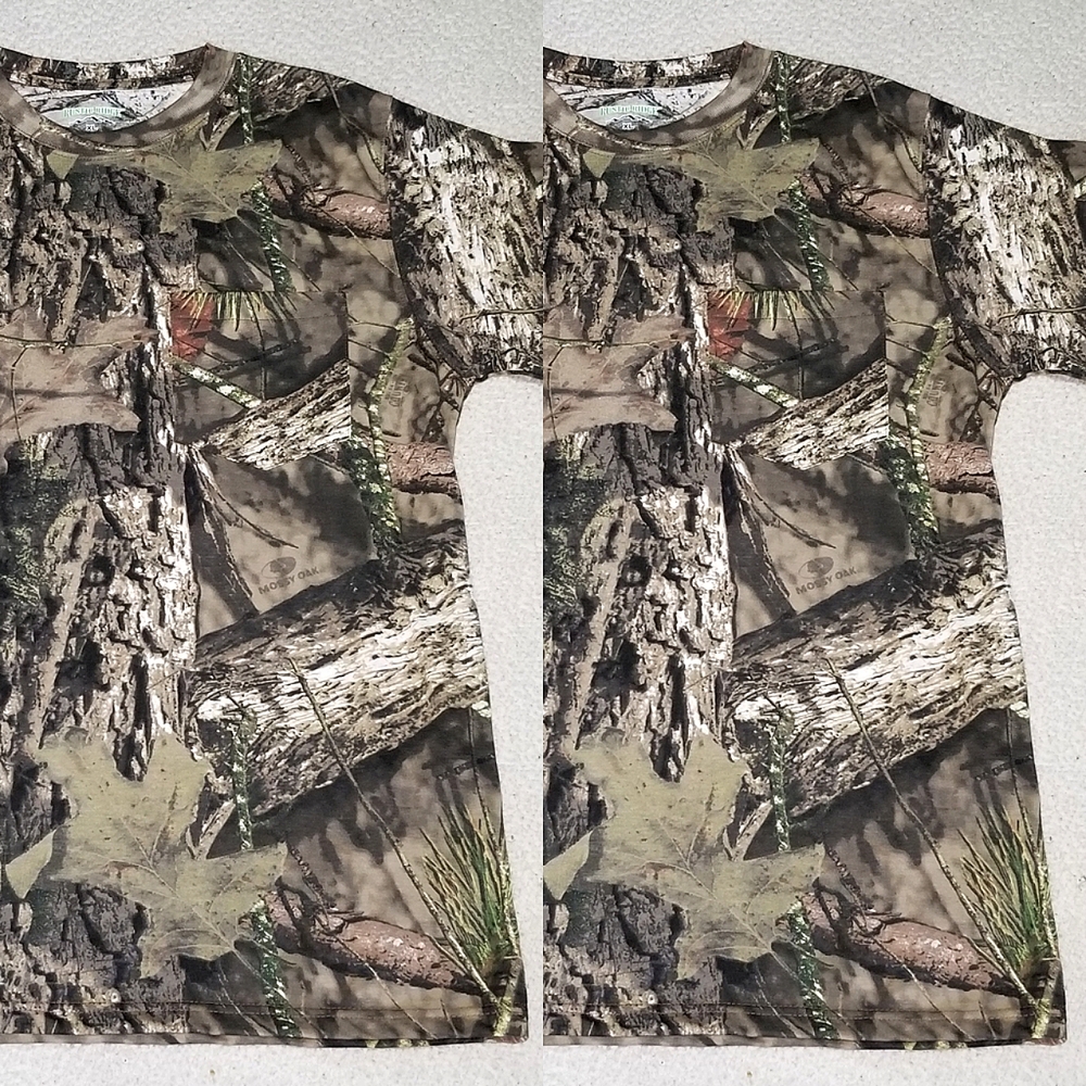Rustic Ridge 2 Piece Mossy Oak Short Sleeve Cotton/Poly Hunting Pocket Tees